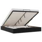 vidaXL Ottoman Bed Frame Without Mattress Black Super King Faux Leather