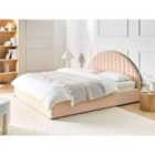 Beliani Ottoman Bed Boucle CHADENET 180 x 200 cm (EU Super King) Peach Pink