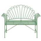 Beliani Garden Bench Cavinia 125 Cm Metal Green