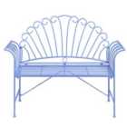 Beliani Garden Bench Cavinia 125 Cm Metal Light Blue