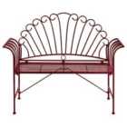 Beliani Garden Bench Cavinia 125 Cm Metal Burgundy