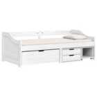 Vidaxl Day Bed With 3 Drawers Irun White 90X200 Cm Solid Wood Pine