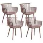 Beliani Set Of 4 Garden Chairs Pesaro Brown