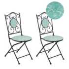 Beliani Set Of 2 Garden Chairs Anapo Folding Metal Black
