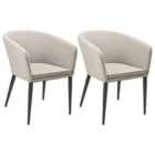 Beliani Set Of 2 Garden Chairs Curgos Fabric Beige