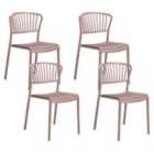 Beliani Set Of 4 Garden Chairs Gela Brown