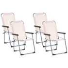 Beliani Set Of 4 Garden Chairs Galatsi Folding Metal Beige
