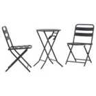 vidaXL Garden Bistro Set Folding 3 pcs Anthracite Steel