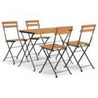 vidaXL 5 Piece Folding Bistro Set Solid Wood Acacia and Steel