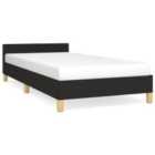 Vidaxl Bed Frame With Headboard Black 90X190Cm 3Ft Single Fabric