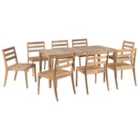Beliani Garden Dining Set 8 Seater Chioggia Certified Acacia Wood Light Brown