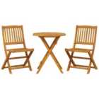 vidaXL 3 Piece Folding Bistro Set Solid Wood Acacia