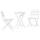 vidaXL Garden Bistro Set Folding 3 pcs White Steel