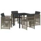 vidaXL Garden Dining Set 5 pcs Grey Powder-Coated Steel