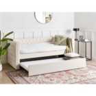 Beliani Trundle Bed Boucle GASSIN 90 x 200 cm (EU Single) Off-White