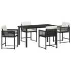 vidaXL Garden Dining Set 5 pcs Black Poly Rattan