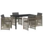 vidaXL Garden Dining Set 5 pcs Grey Powder-Coated Steel