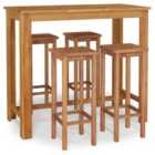 vidaXL 5 Piece Garden Dining Set Solid Wood Acacia