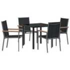 vidaXL Garden Dining Set 5 pcs Black Powder-coated Steel