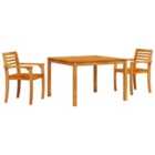 vidaXL Garden Dining Set 3 pcs Brown Solid Acacia Wood