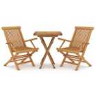 vidaXL 3 Piece Garden Dining Set Solid Wood Teak