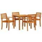 vidaXL Garden Dining Set 5 pcs Brown Solid Acacia Wood