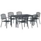 vidaXL Garden Dining Set 7 pcs Anthracite Powder-coated Steel