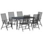vidaXL Garden Dining Set 7 pcs Anthracite Powder-coated Steel