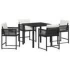 vidaXL Garden Dining Set 5 pcs Black Poly Rattan