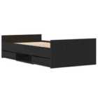 Vidaxl Bed Frame Without Mattress Black Oak 100X200 Cm Engineered Wood