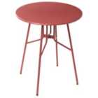 Beliani Bistro Table Taltal 64 Cm 64 Cm Metal Red