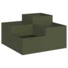 vidaXL Garden Planter Olive Green 80 X 80 X 48cm Steel