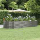 vidaXL Garden Raised Bed Grey 367x140x68 cm Powder-coated Steel