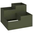 vidaXL Garden Planter Olive Green 100 X 100 X 60cm Steel