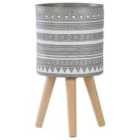 Beliani Elevated Plant Pot Nausa 30cm Light Grey