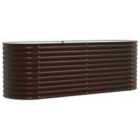 vidaXL Garden Raised Bed Brown 240x80x81 cm Galvanized Steel