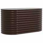 vidaXL Garden Raised Bed - Brown, 160 x 80 x 81 cm, Galvanized Steel