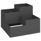 vidaXL Garden Planter Black 100 X 100 X 60cm Steel