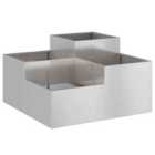 vidaXL Garden Planter Silver 80 X 80 X 48cm Stainless Steel