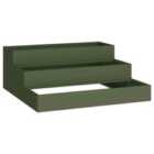 vidaXL Garden Planter Olive Green 90 X 90 X 35cm Cold-rolled Steel