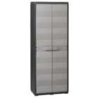 vidaXL Garden Storage Cabinet w/ 3 Shelves Black and Grey