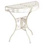 Beliani Bistro Table Yaviza 80 Cm 36 Cm Metal Light Beige