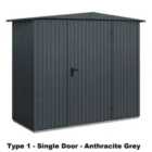 Hormann Berry Classic Apex Garden Building In Anthracite - Type 1 - Single Door - 8'6'' X 4'
