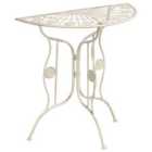 Beliani Bistro Table Coggia 80 Cm 37 Cm Metal Light Beige
