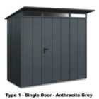 Hormann Berry Modern Pent Garden Building In Anthracite - Type 1 - Single Door - 8' X 5'