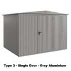 Hormann Berry Classic Apex Garden Building In Grey - Type 3 - Single Door - 10'6'' X 8'6''