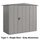 Hormann Berry Modern Apex Garden Building In Grey - Type 1 - Single Door- 8'6'' X 4'