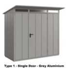 Hormann Berry Modern Pent Garden Building In Grey - Type 1 - Single Door - 8' X 5'