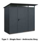 Hormann Berry Classic Pent Garden Building In Anthracite - Type 1 - Single Door - 8' X 5'