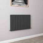 AICA Bathrooms Horizontal Flat Panel Radiator Central Heating Rad 600x884mm Double Anthracite